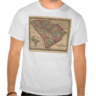 1865 South Carolina Map T shirt