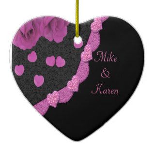 Pink Dusty Rose Baroque & Hearts Ornament