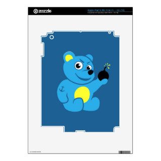 Tattooed Cartoon Evil Teddy Bear Skin For iPad 3
