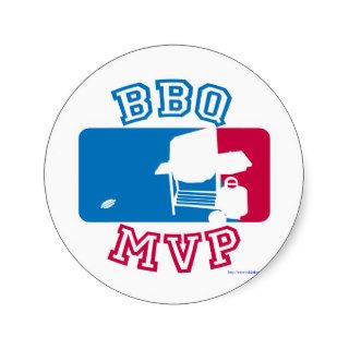BBQ  MVP letter style Round Stickers