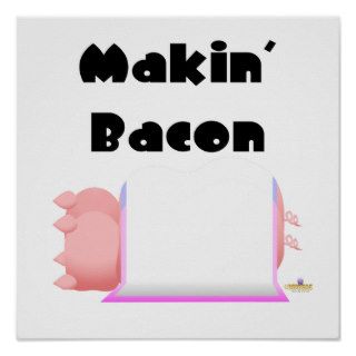 Sleeping Pigs Pink Blue Blanket Makin' Bacon Posters