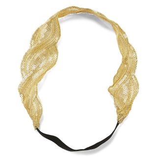 Carole Sequin Embellished Head Wrap, Yellow, Womens
