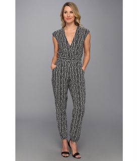 TWO by Vince Camuto Belted Waist Garden Rows Pantsuit Womens Clothing (Black)