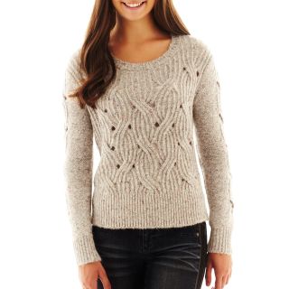 Decree Cable Knit Sweater, Cloud Dancer, Womens
