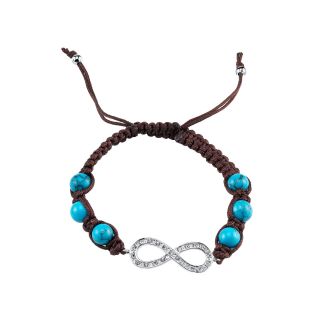 Bridge Jewelry Footnotes Too Turquoise & Crystal Infinity Brown Macramé Bracelet