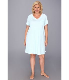 Karen Neuburger Plus Size Poetry S/S Henley Nightshirt Womens Pajama (Blue)