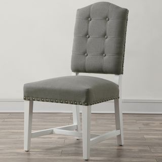 Glamour Grey Linen Dining Chair (set Of 2)