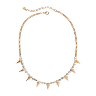 Decree Gold Tone & Crystal Spike Necklace