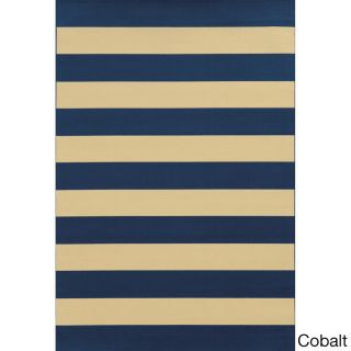 Style Haven Indoor/ Outdoor Stripe Polypropylene Rug (710 X 1010) Blue Size 710 x 1010