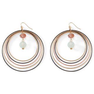 MIXIT Beaded Circle Earrings, White/Pink