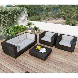 Sonax Park Terrace 5 piece Sectional Patio Set In Textured Black