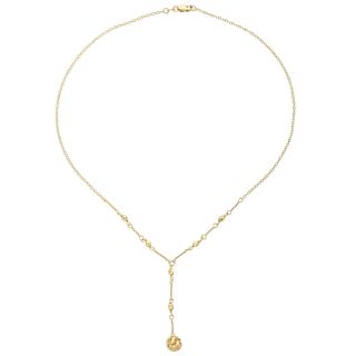 Faceted Bead Drop Necklace 10K Yellow Gold, No Color Family, Womens