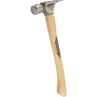 Stiletto Titanium Finish Hammer with Curved Hickory Handle   10 Oz., Model FH10 