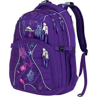 Swerve Laptop Backpack  Womens Deep Purple, Ocean Party   High Sier