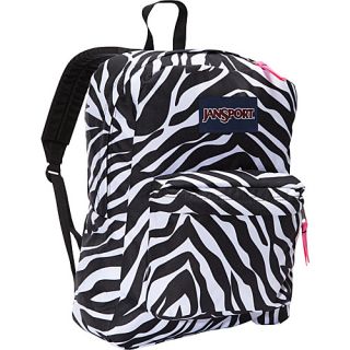 SuperBreak Backpack   Black/White/Fluorscent Pink Miss Zebra