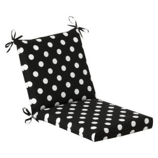 Outdoor Chair Cushion   Black/White Polka Dot
