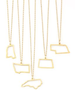 14k Gold Necklace, Mississippi Wyoming & DC   Maya Brenner Designs