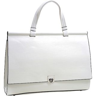 Classic Faux Leather Briefcase White   Dasein Ladies Business