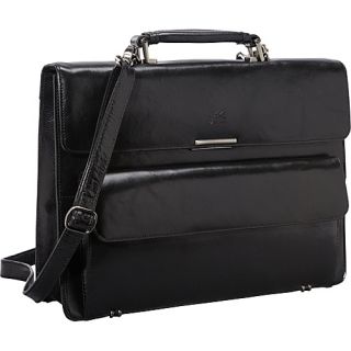 Classic Briefcase in Luxurious Italian Leather Black   Man