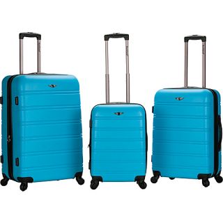 3 Piece Carnival Hardside Spinner Set Turquoise   Rockland Lugg