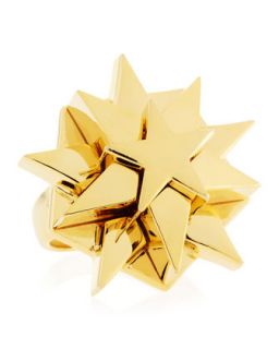 Layered Star Ring, Yellow Golden, Size 7
