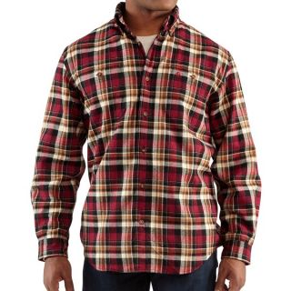 Carhartt Trumbull Plaid Flannel Shirt   Long Sleeve (For Men)   DARK RED (2XL )