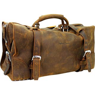 21 Cowhide Full Leather Travel Duffle Bag Vintage Brown   Vag