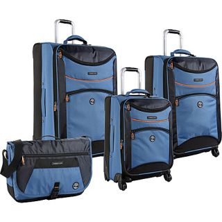 Rt 4 Four Piece Spinner Luggage Set Blue   Timberland Luggage Sets