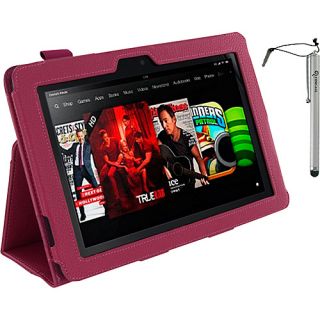 Dual Station Folio w/ Stylus for Kindle Fire HD 8.9 Magenta   rooCASE L