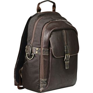 Hendrix Laptop Backpack Oldwood Brown w/plaid   Boconi Laptop Backpacks