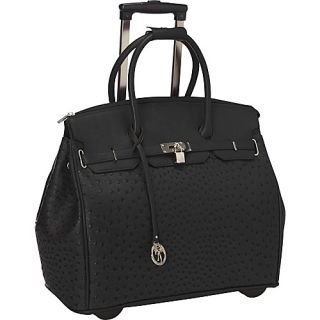 Ostrich Rolling Laptop Tote Black   Ricardo Beverly Hills