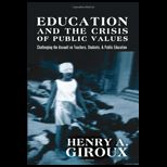 Education and Crisis of Public Values