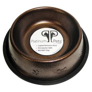 Platinum Pets Stainless Steel Embossed Non Tip Dog Bowl   Copper Vein (1 Cup)