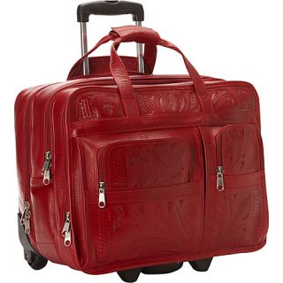 Roller Briefcase Red   Ropin West Wheeled Business Cases