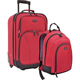 2 Piece Carry On Casual Luggage Set Red   U.S. Traveler Luggage Se