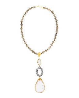 Mixed Stone Long Pendant Necklace