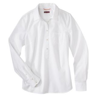 Merona Womens Popover Favorite Shirt   Fresh White   L