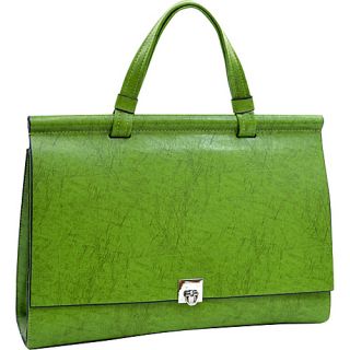 Classic Faux Leather Briefcase Dark Green   Dasein Ladies Business