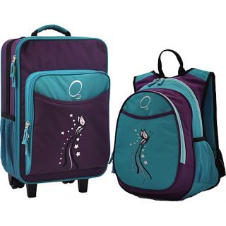O3 Kids Butterfly Luggage and Backpack Set With Integrated Cooler Turquo