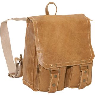 Distressed Leather Laptop Backpack Distressed Tan   David King
