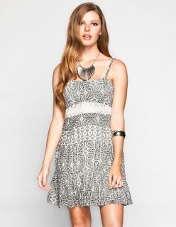 Paisley Crochet Inset Dress White/Black In Sizes X Small, Small, Large,