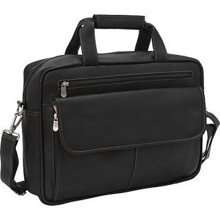 Slim Top Zip Briefcase Black   Piel Non Wheeled Computer Cases
