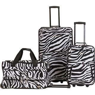 Spectra 3 Piece Luggage Set Zebra   Rockland Luggage Luggage Se