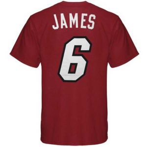 Miami Heat Lebron James NBA Adidas Name and Number T Shirt