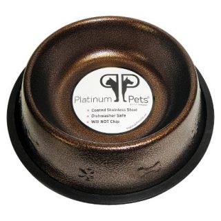 Platinum Pets Stainless Steel Embossed Non Tip Dog Bowl   Copper Vein (12 Cup)
