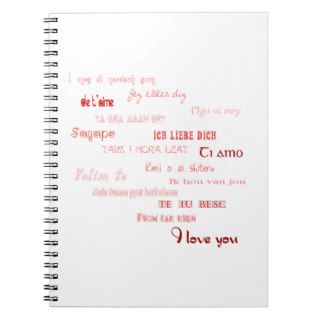 I love you in different languages note books