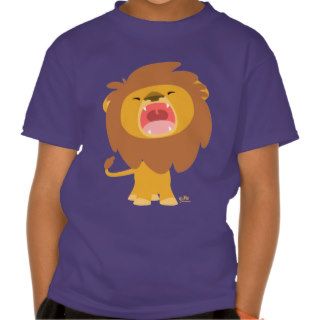 Cute Mighty  Roaring Lion Cartoon Children T shirt