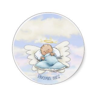 Litlle Baby Boy   Angel sent above Round Sticker