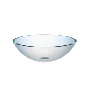 Hembry Creek Tempered Glass Vessel Sink with Drain in Clear SF 02