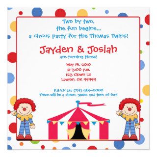 twinbday. Two by two, the fun beginsPersonalized Invitation